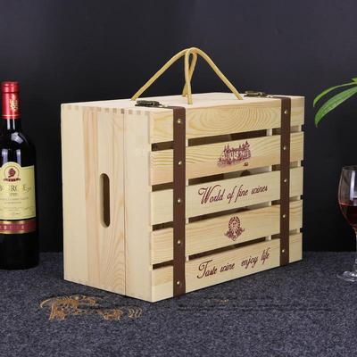 紅酒禮盒 供應(yīng)木質(zhì)紅酒葡萄酒包裝禮品盒批發(fā)木制紅酒盒 紅酒木盒